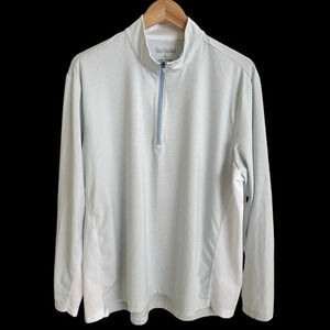 Sansoleil Large Blue Stripe quarter zip Pullover Shirt UPF 50‎ Sun Protection